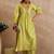 Women Ethnic Motifs Embroidered Regular Thread Work Liva Kurta with Trousers