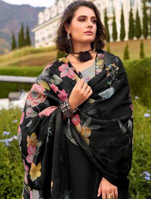 Women Floral Embroidered Regular Thread Work Pure Cotton Kurta with Trousers & With Dupatta 3