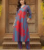 Women Printed Regular Pure Cotton Kurta with Trousers