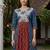 Women Floral Printed Panelled Pure Cotton Kurta with Trousers