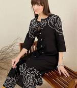 Women Floral Printed Regular Mirror Work Pure Cotton Kurta with Trousers