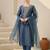 Women Floral Embroidered Regular Thread Work Liva Kurta with Trousers & With Dupatta