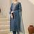 Women Floral Embroidered Regular Thread Work Liva Kurta with Trousers & With Dupatta