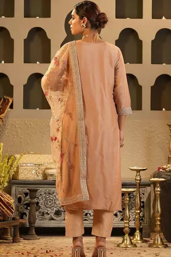 Women Ethnic Motifs Regular Kurta with Trousers & With Dupatta