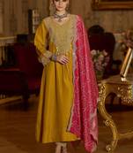 Women Ethnic Motifs Embroidered Regular Beads and Stones Kurta with Trousers & With Dupatta