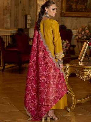 Women Ethnic Motifs Embroidered Regular Beads and Stones Kurta with Trousers & With Dupatta 3