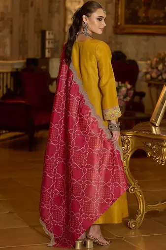 Women Ethnic Motifs Embroidered Regular Beads and Stones Kurta with Trousers & With Dupatta