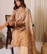 Women Floral Printed Angrakha Pure Cotton Kurta with Trousers & With Dupatta