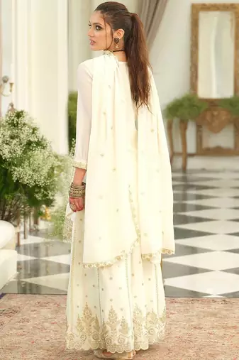 Women Ethnic Motifs Embroidered Thread Work Kurta with Palazzos & With Dupatta