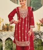 Women Ethnic Motifs Embroidered Regular Kurta with Palazzos & With Dupatta