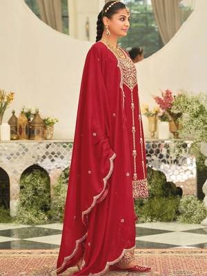 Women Ethnic Motifs Embroidered Regular Kurta with Palazzos & With Dupatta 2