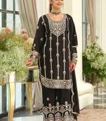 Women Ethnic Motifs Embroidered Regular Thread Work Kurta with Palazzos & With Dupatta