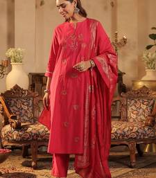 Women Ethnic Motifs Embroidered Regular Thread Work Kurta with Trousers & With Dupatta