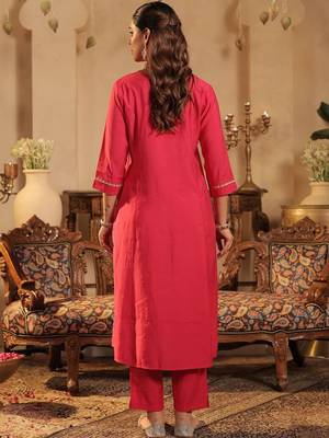 Women Ethnic Motifs Embroidered Regular Thread Work Kurta with Trousers & With Dupatta 4