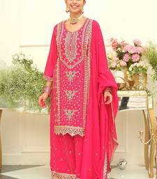 Women Ethnic Motifs Embroidered Regular Thread Work Kurta with Palazzos & With Dupatta