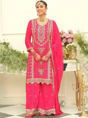 Women Ethnic Motifs Embroidered Regular Thread Work Kurta with Palazzos & With Dupatta 5