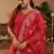 Women Ethnic Motifs Embroidered Pleated Thread Work Kurta with Trousers & With Dupatta