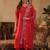 Women Ethnic Motifs Embroidered Pleated Thread Work Kurta with Trousers & With Dupatta