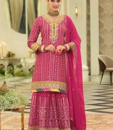 Women Ethnic Motifs Printed Regular Mirror Work Kurta with Sharara & With Dupatta