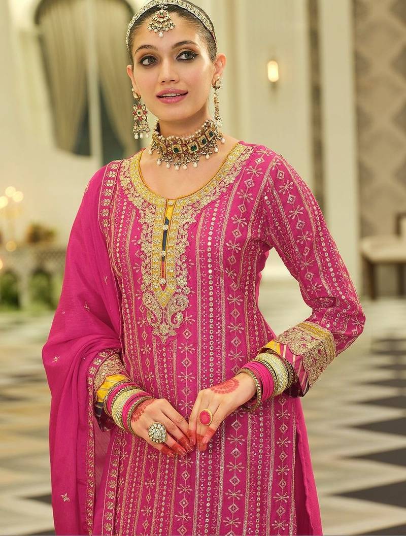 Women Ethnic Motifs Printed Regular Mirror Work Kurta with Sharara & With Dupatta