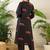 Women Animal Printed Empire Thread Work Pure Cotton Kurta with Trousers