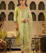 Women Ethnic Motifs Embroidered Regular Kurta with Trousers & With Dupatta