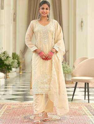Women Ethnic Motifs Embroidered Regular Sequinned Kurta with Trousers & With Dupatta 5
