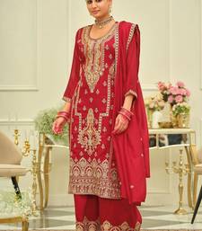 Women Ethnic Motifs Embroidered Regular Kurta with Palazzos & With Dupatta