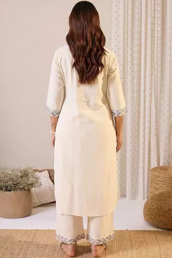 Women Ethnic Motifs Printed Regular Pure Cotton Kurta with Palazzos