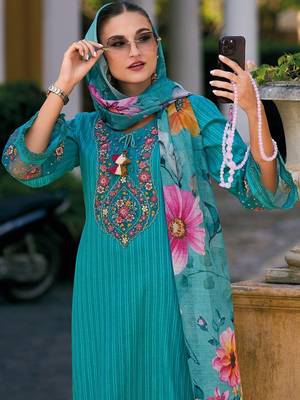 Women Regular Thread Work Pure Cotton Kurta with Trousers & With Dupatta 3