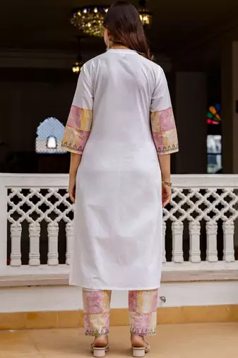 Women Ethnic Motifs Printed Regular Pure Cotton Kurta with Trousers & With Dupatta