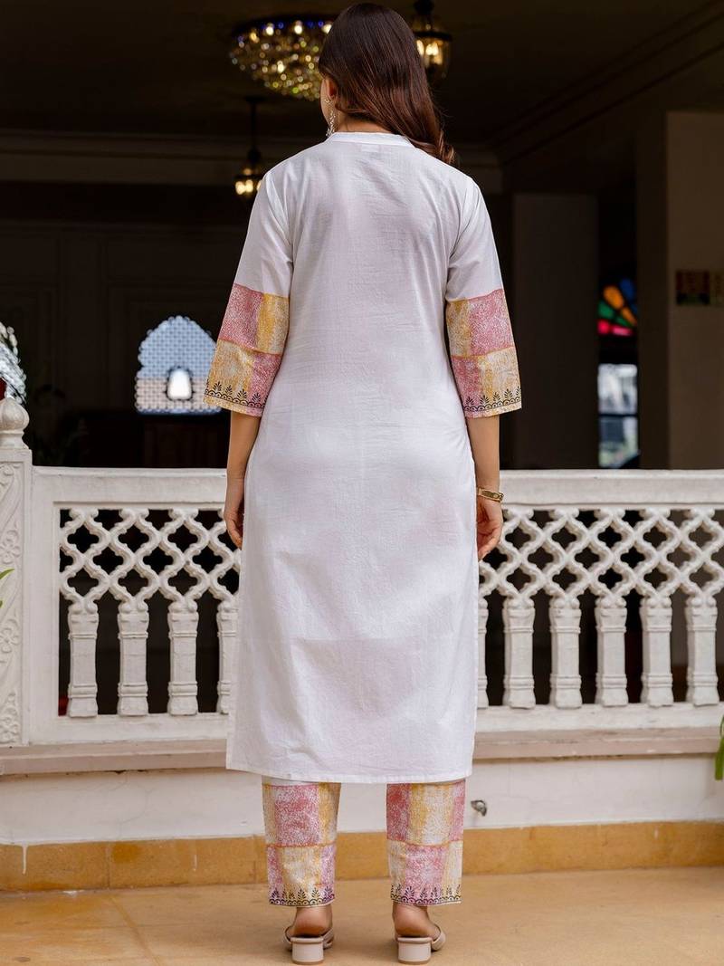 Women Ethnic Motifs Printed Regular Pure Cotton Kurta with Trousers & With Dupatta