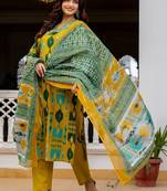 Women Ethnic Motifs Printed Regular Pure Cotton Kurta with Trousers & With Dupatta