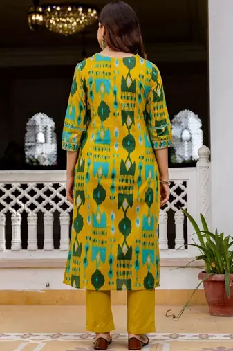 Women Ethnic Motifs Printed Regular Pure Cotton Kurta with Trousers & With Dupatta