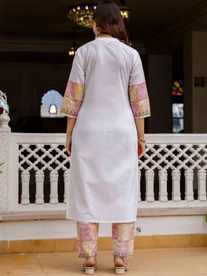 Women Ethnic Motifs Printed Regular Pure Cotton Kurta with Trousers & With Dupatta 4
