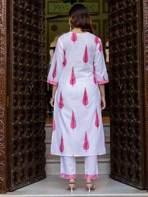 Women Ethnic Motifs Printed Regular Pure Cotton Kurta with Trousers & With Dupatta 3