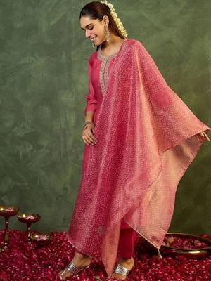 Women Ethnic Motifs Embroidered Regular Thread Work Kurta with Trousers & With Dupatta 1