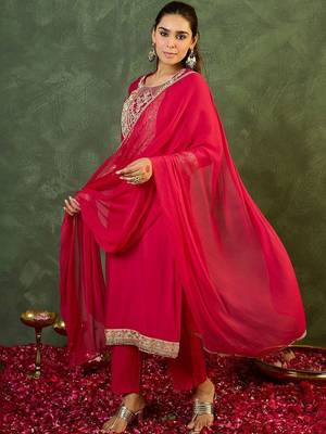 Women Ethnic Motifs Regular Kurta with Trousers & With Dupatta 5
