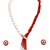 Pearl and red coral bead necklace and earrings jewellery set