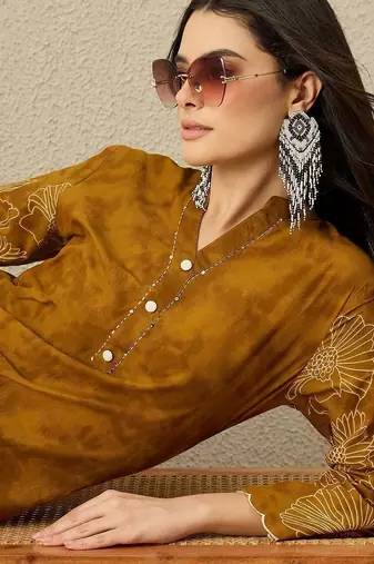 Women Floral Printed Regular Pure Cotton Kurta with Trousers