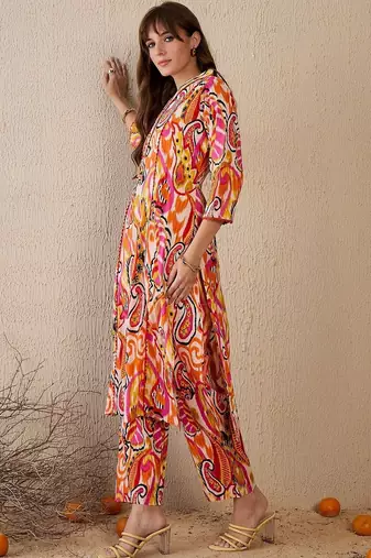Women Paisley Printed Regular Pure Cotton Kurta with Trousers