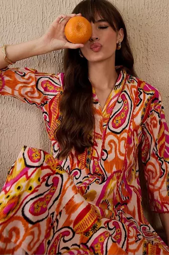 Women Paisley Printed Regular Pure Cotton Kurta with Trousers