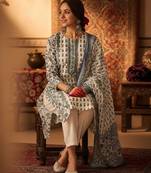 Women Ethnic Motifs Printed Regular Pure Cotton Kurta with Trousers & With Dupatta