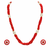 Red coral bead multi-strand necklace and earrings jewellery set