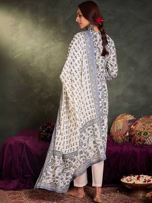 Women Ethnic Motifs Printed Regular Pure Cotton Kurta with Trousers & With Dupatta 7