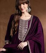 Women Ethnic Motifs Embroidered Panelled Thread Work Kurta with Trousers & With Dupatta