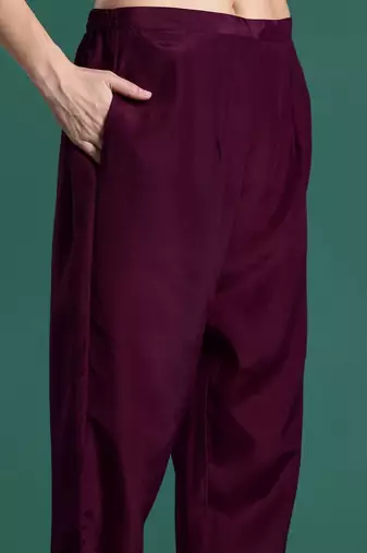 Women Ethnic Motifs Embroidered Panelled Thread Work Kurta with Trousers & With Dupatta