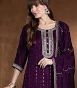 Women Ethnic Motifs Embroidered Regular Sequinned Kurta with Trousers & With Dupatta