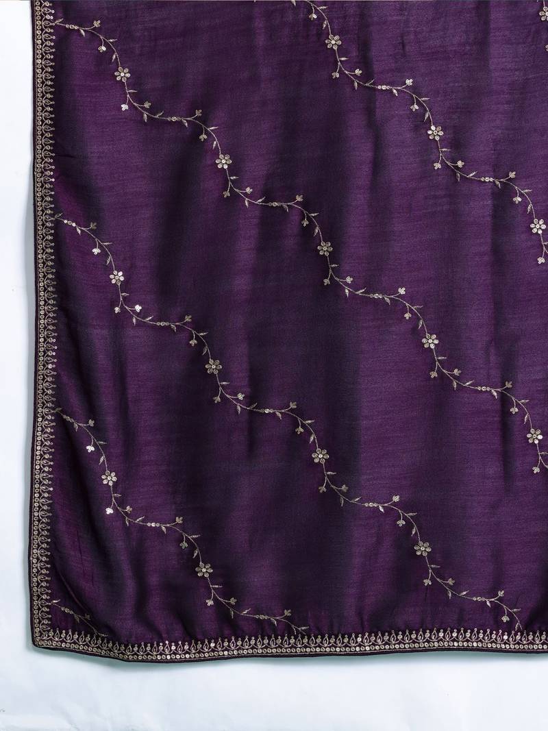 Women Ethnic Motifs Embroidered Regular Sequinned Kurta with Trousers & With Dupatta