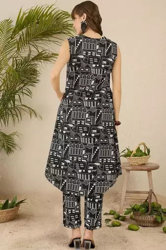 Women Printed Regular Pure Cotton Kurta with Trousers